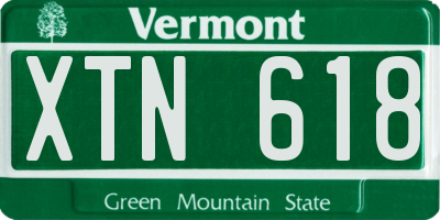 VT license plate XTN618