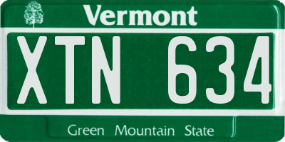 VT license plate XTN634