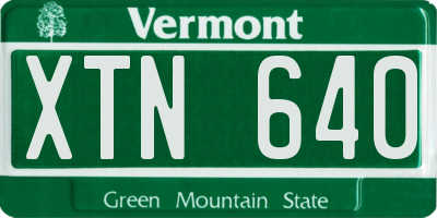 VT license plate XTN640