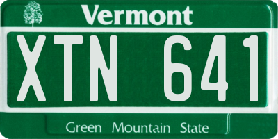VT license plate XTN641