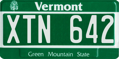 VT license plate XTN642
