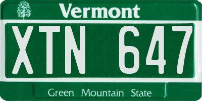 VT license plate XTN647