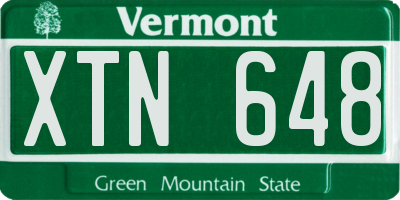 VT license plate XTN648