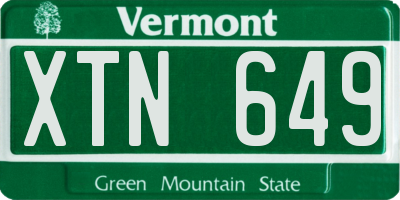 VT license plate XTN649