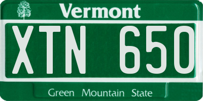 VT license plate XTN650
