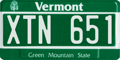 VT license plate XTN651