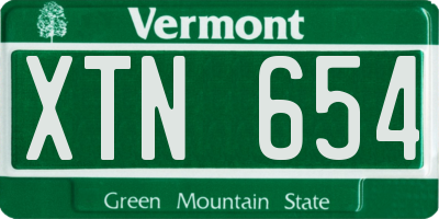 VT license plate XTN654
