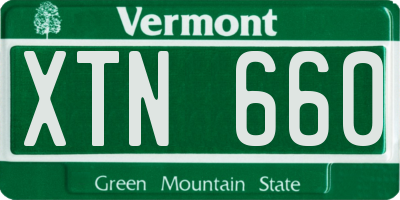 VT license plate XTN660