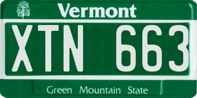 VT license plate XTN663