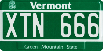 VT license plate XTN666