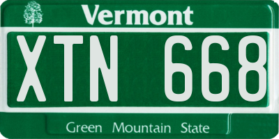 VT license plate XTN668