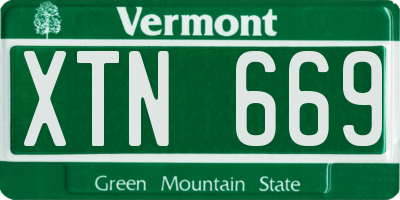 VT license plate XTN669