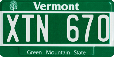 VT license plate XTN670