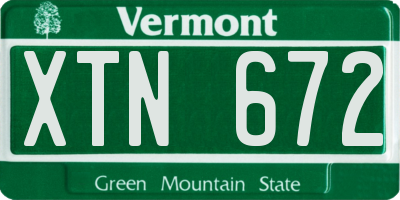 VT license plate XTN672