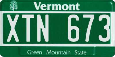VT license plate XTN673