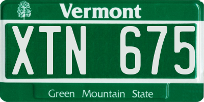 VT license plate XTN675