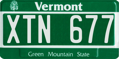 VT license plate XTN677