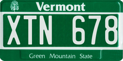 VT license plate XTN678