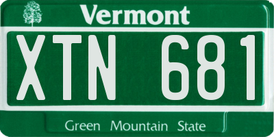 VT license plate XTN681