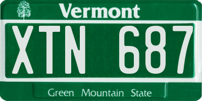 VT license plate XTN687