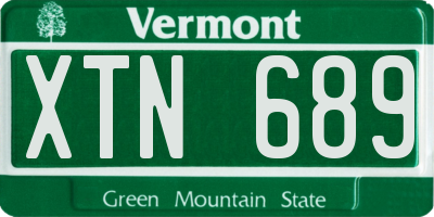 VT license plate XTN689