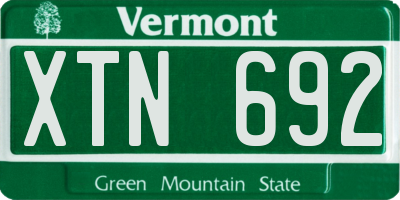 VT license plate XTN692