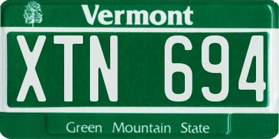VT license plate XTN694