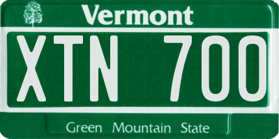 VT license plate XTN700