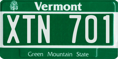 VT license plate XTN701