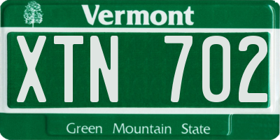 VT license plate XTN702