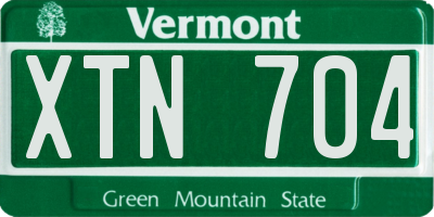 VT license plate XTN704