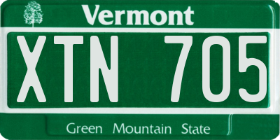 VT license plate XTN705