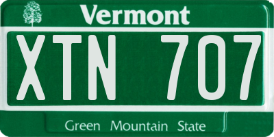 VT license plate XTN707