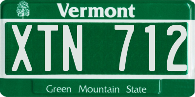 VT license plate XTN712