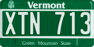 VT license plate XTN713