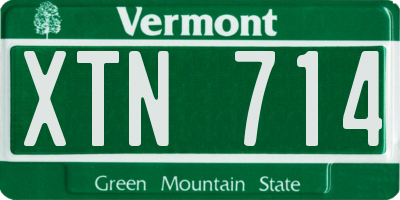 VT license plate XTN714