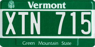 VT license plate XTN715