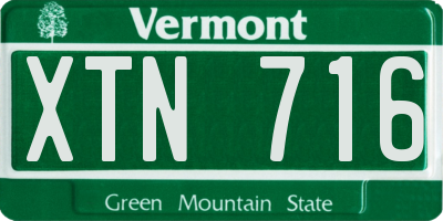VT license plate XTN716