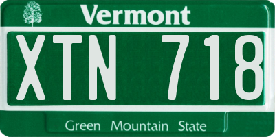 VT license plate XTN718