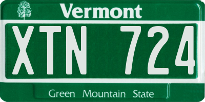 VT license plate XTN724