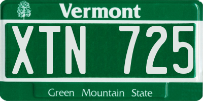 VT license plate XTN725