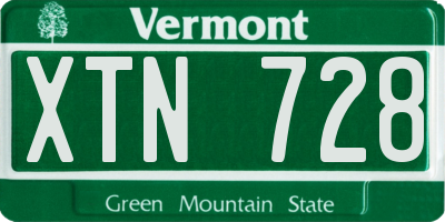 VT license plate XTN728