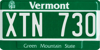 VT license plate XTN730