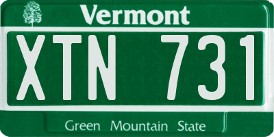 VT license plate XTN731