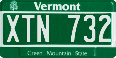 VT license plate XTN732