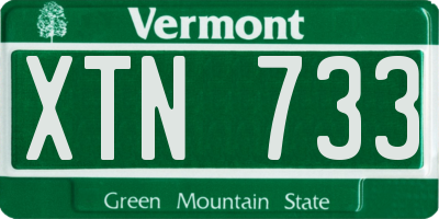 VT license plate XTN733
