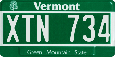 VT license plate XTN734