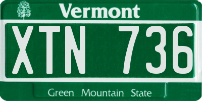 VT license plate XTN736