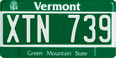 VT license plate XTN739
