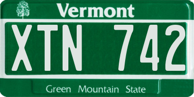 VT license plate XTN742